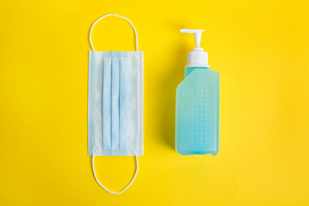 protective mask and disinfectant gel